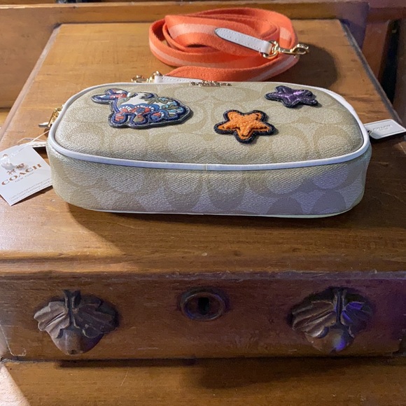 Coach Bunny & Stars Varsity Patch Crossbody Pouch - Picture 8 of 17